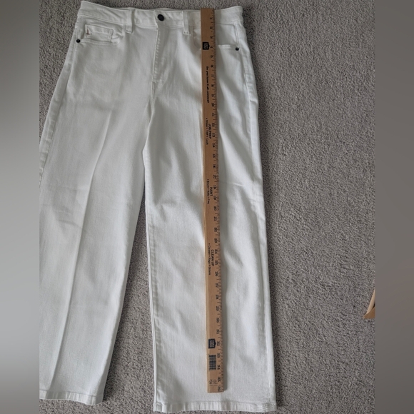 Lafayette 148 New York Womens Wyckoff White Ankle Wide Leg Jeans Denim Size 30 - Picture 15 of 16
